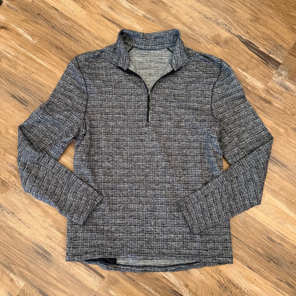 Mens lululemon athletica surge warm half zip running pullover sz M gray 3M